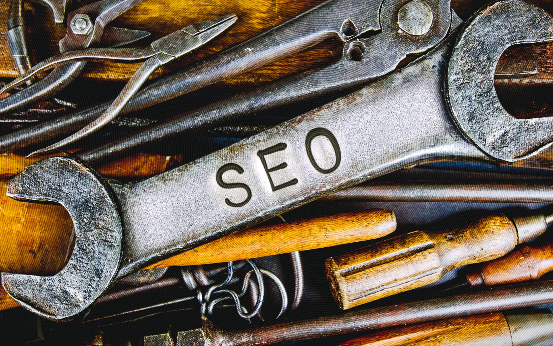 Werkzeuge stilisiert als SEO-Tools