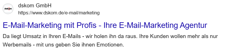 Google Ads Werbeanzeige in den Suchergebnissen