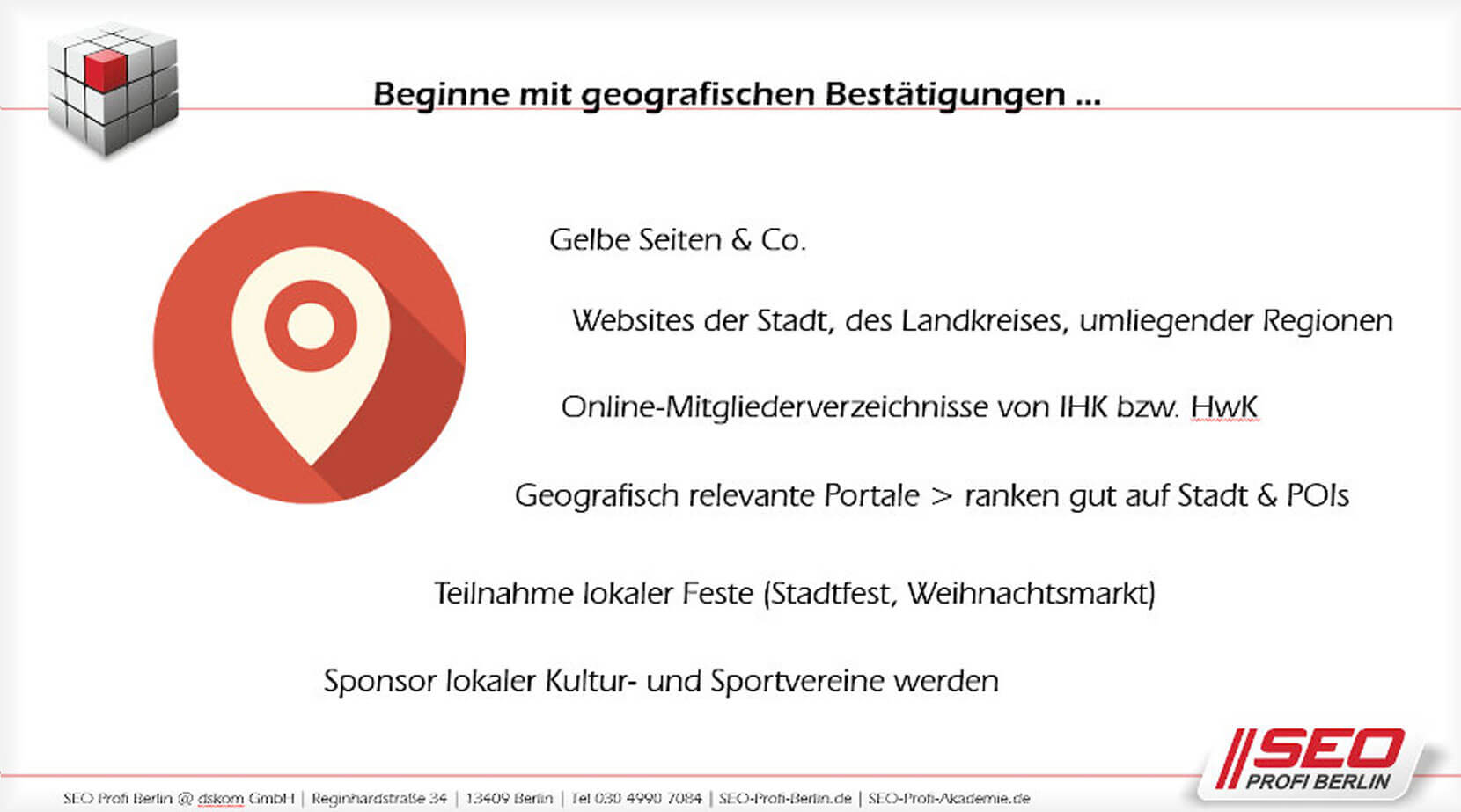 Infografik: Beginne mit geografischen Bestätigungen