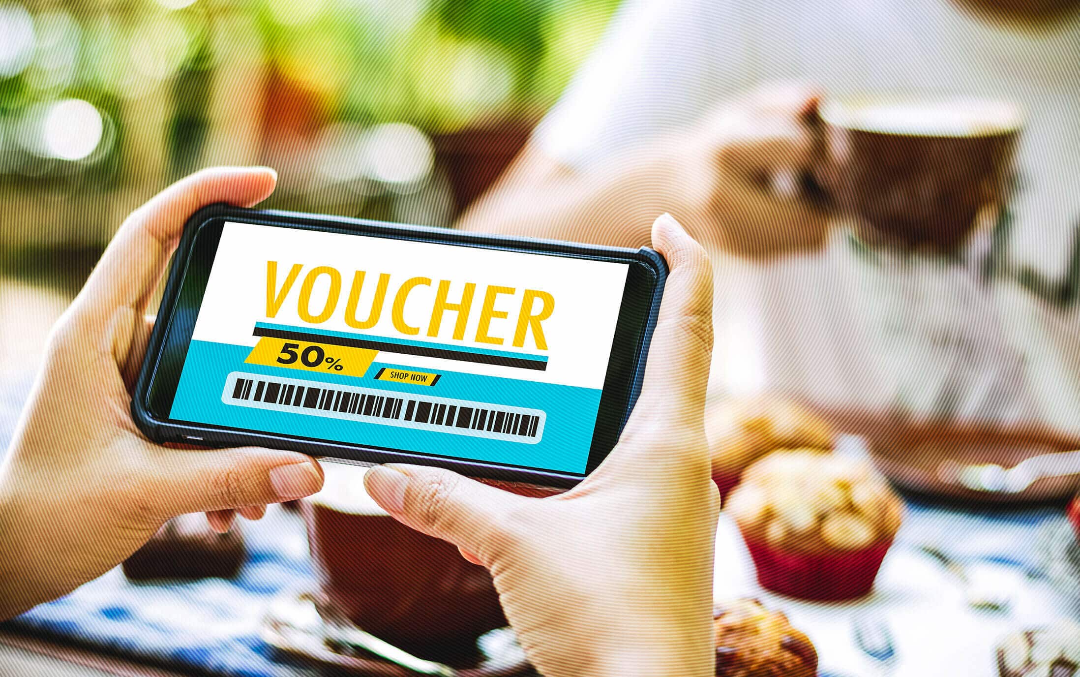 Voucher auf Smartphone