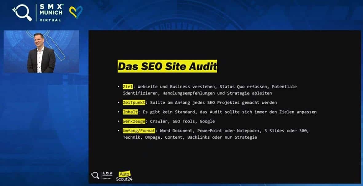 Das SEO Site-Audit - wertvolle Tipps auf der SMX 2022