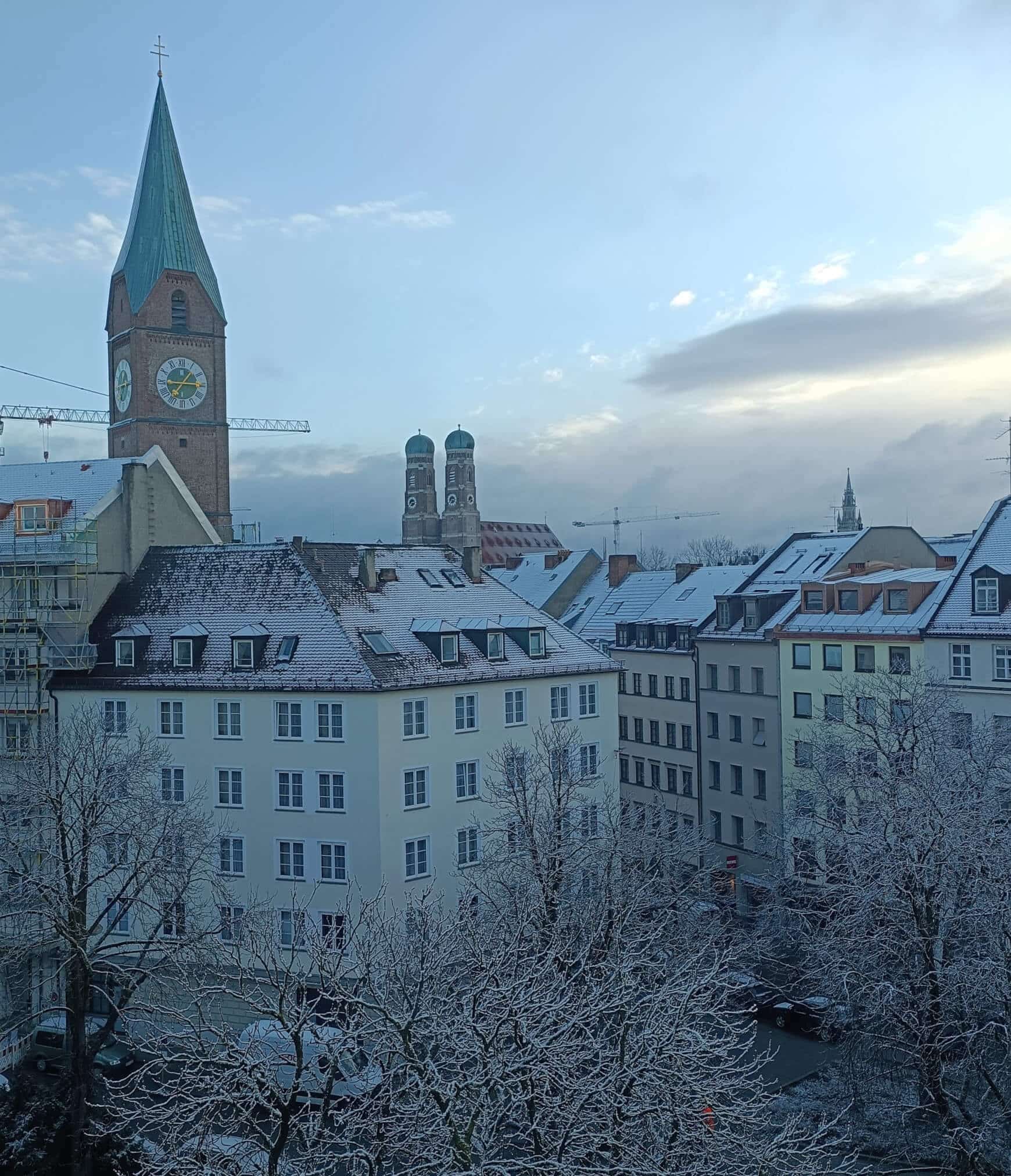 SMX in München - manchmal ist die Stadt dann noch verschneit