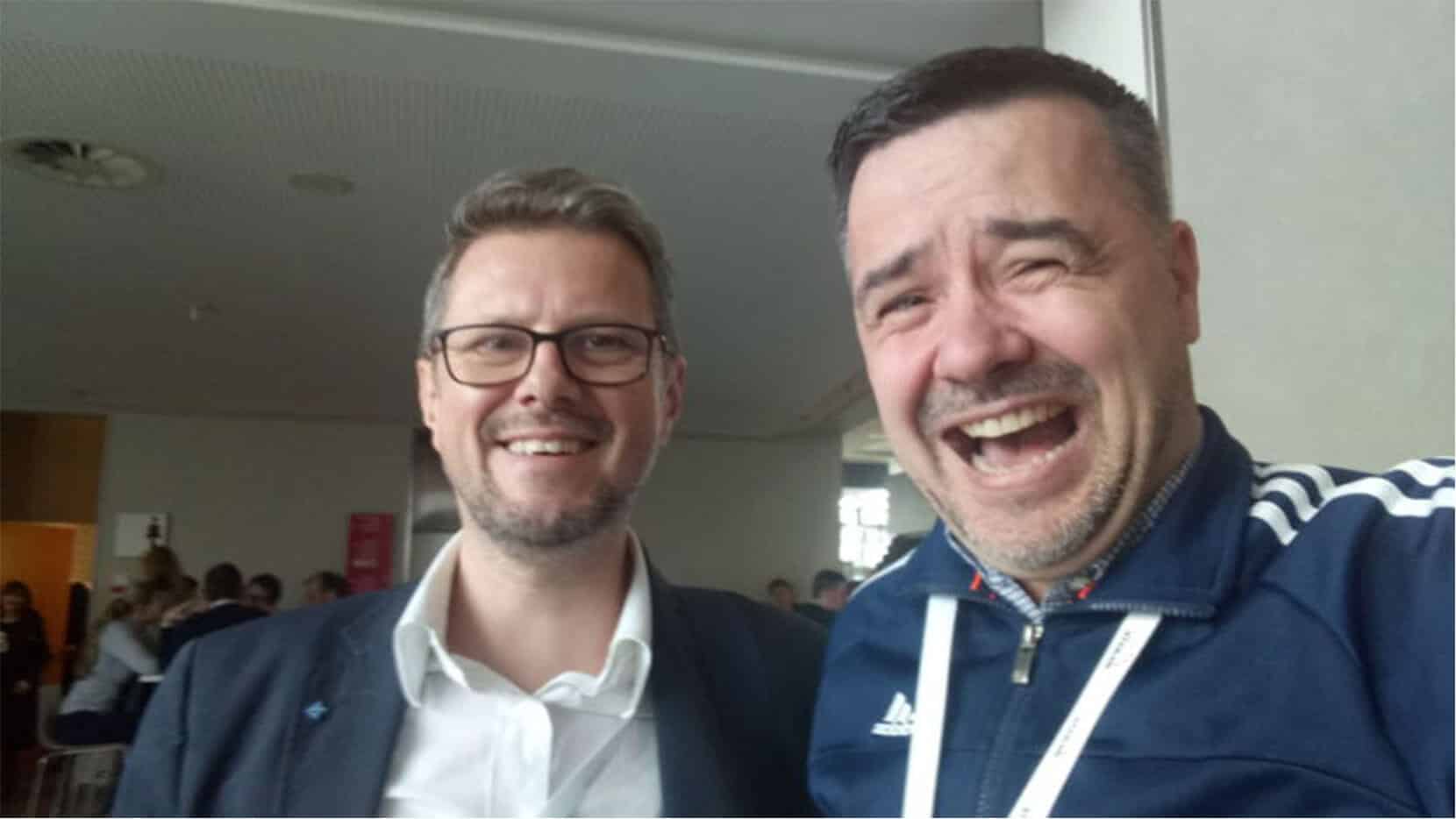 Mit Jörg Wukonig, Online-Marketing-Agentur-Chef aus Graz, auf der SMX 2018 in München