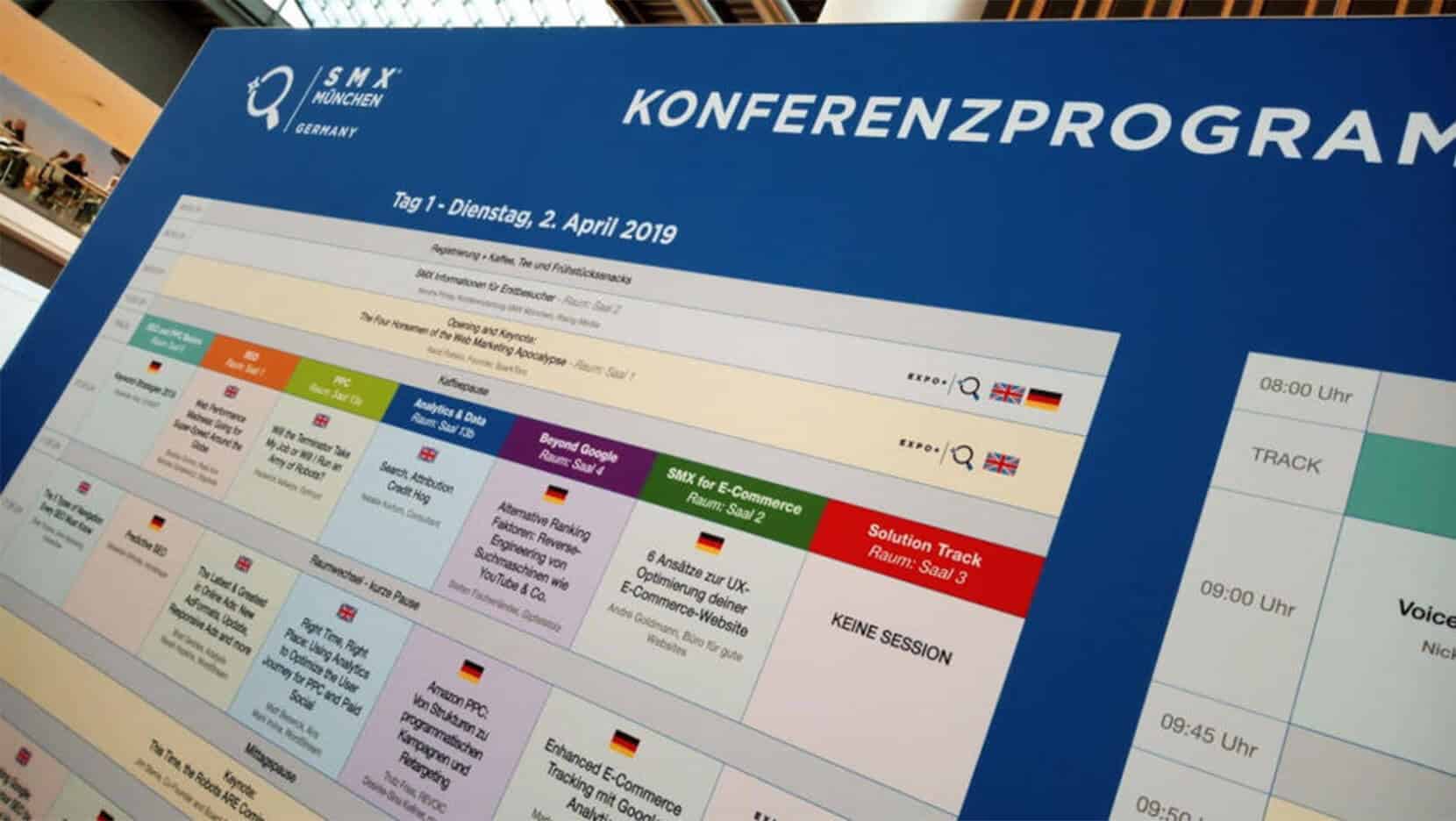 Das Konferenzprogramm der SMX 2019