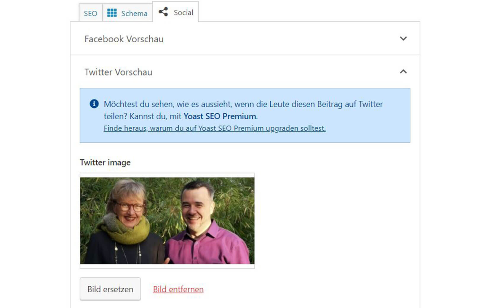 Social-Media Einstellungen im WordPress-Plugin YoastSEO