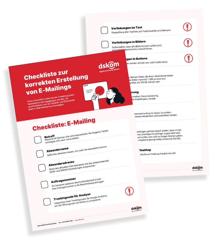 Checkliste zur korrekten Erstellung von E-Mailings