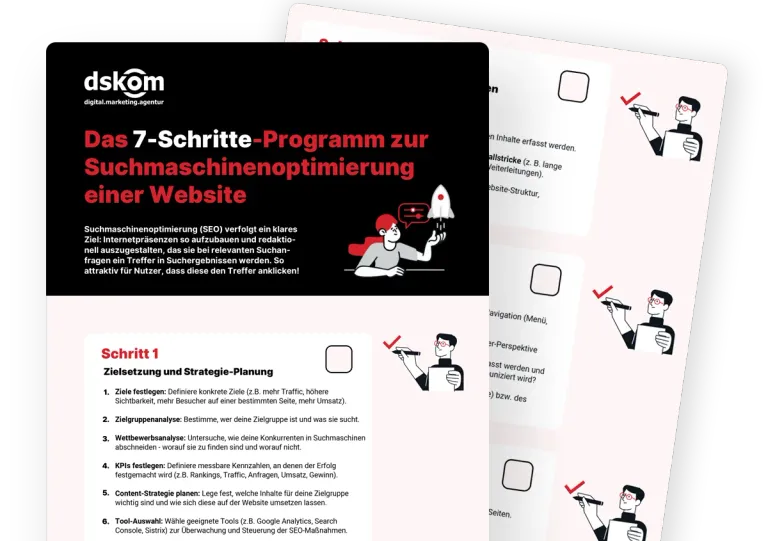 7-Schritte-Programm zur Suchmaschinenoptimierung einer Website – dskom Freebie