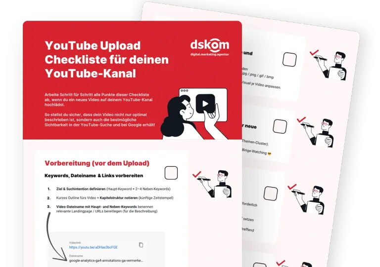 YouTube Upload Checkliste für deinen YouTube-Kanal – dskom Freebie