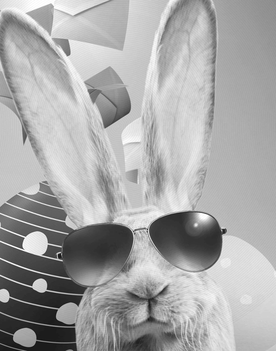 templates mailing header Osterhase mit brille ostereier